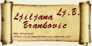 Ljiljana Branković vizit kartica